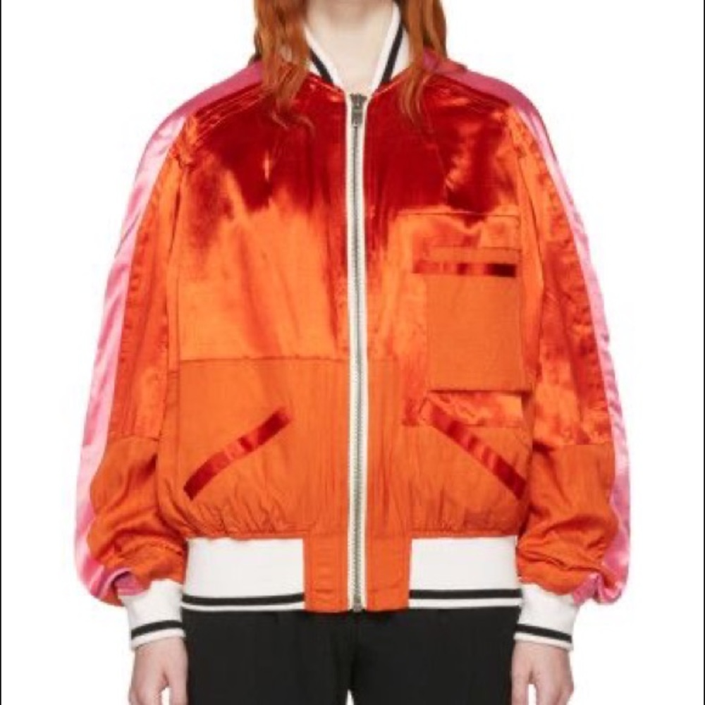 Haider Ackermann Red/ Pink / Orange Bomber Jacket Size 38